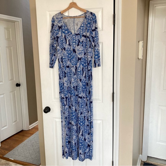 Lilly Pulitzer Blue and White Maxi Dress - Picture 3 of 13